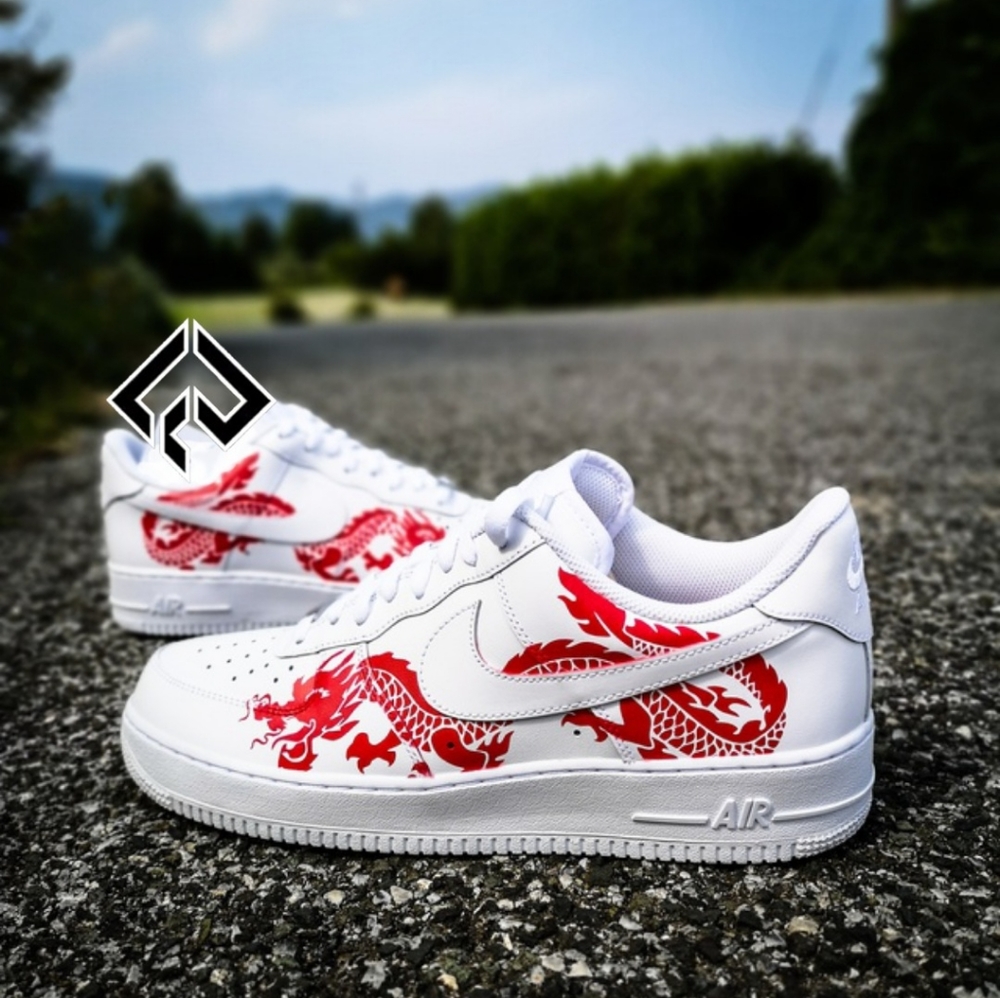 Nike AF1 Dragon custom Red